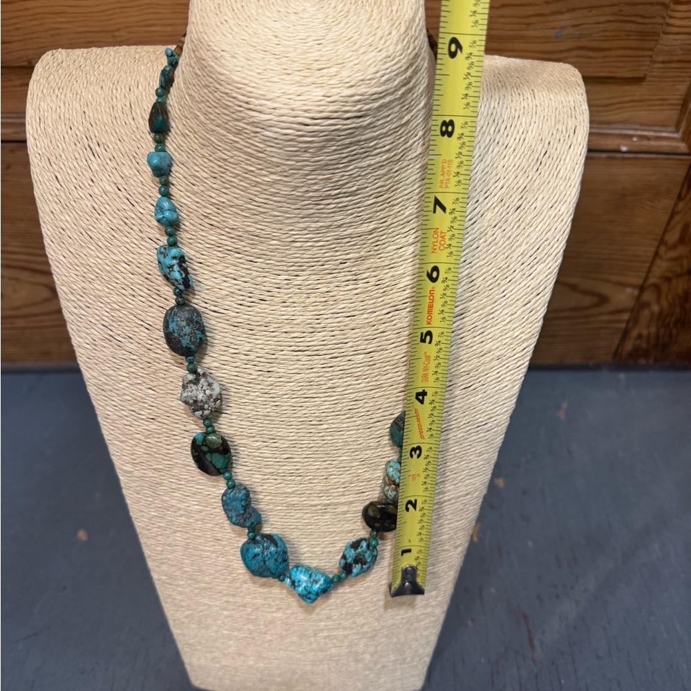 Genuine Turquoise Beaded Necklace - Picture 2 of 2